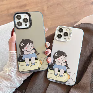 Ốp Lưng Cho Samsung Galaxy A07 A06 A05 A04 A03 A02S A17 A16 A15 A14 A13 A12 A25 A23 A22 A20 A35 A31 A30 A55 A52 A51 A50 Mạ Acrylic IMD Case Motif Cô Gái Dễ Thương CYIM181
