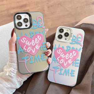 Ốp Lưng Cho OPPO A5X A3 A96 A95 A76 A74 A60 A58 A57 A53 A38 A18 A17 A16 A15 A7 A5 Reno 14 13 12 11 10 Pro 8 7Z 8Z 6 Mạ Acrylic IMD Case Motif Mồ Hôi Tình Yêu CYIM173