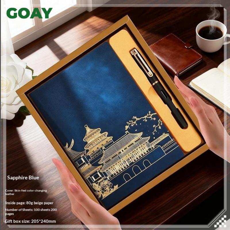 GOAY Bộ Hộp Quà Tặng Sổ Tay National Tide A5 Giá Trị Cao 2026 Gửi Học Sinh Quà Lưu Niệm Phong Cách Quốc Gia Da Mềm VN