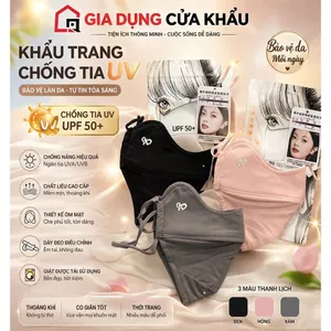 khẩu trang chống bụi mịn .Khẩu trang vải lụa chống nắng, chống tia UV có logo đổi màu, kèm thẻ test UV