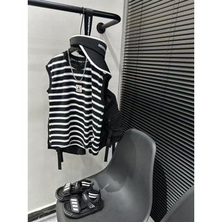 Rời Sọc Thời Trang Trẻ Em Top Mùa Hè Bé Trai Cotton Không Tay Áo Vest Eo Tay