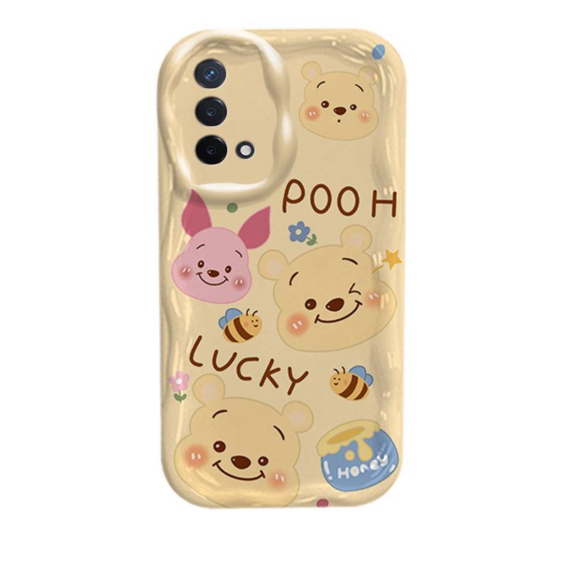 Ốp Silicon Hoạt Hình Cho OPPO A74 A95 F19 F19S Reno 6 Lite 4G Bảo Vệ 3D TPU Mềm Winnie the Pooh Vỏ Điện Thoại Chống Sốc