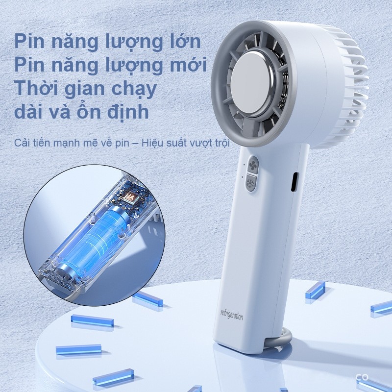 quạt cầm tay Mini Có Tính Năng Chườm Lạnh - Sạc USB, Thời Lượng Pin Lâu, Cầm Tay Tiện Lợi