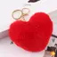 Móc khóa lông trái tim mềm mại dễ thương thời trang Mặt dây chuyền in hình da báo sang trọng Túi Kawaii Đồ chơi nhồi bông quyến rũ ô tô Quà tặng ngày lễ tình nhân mới