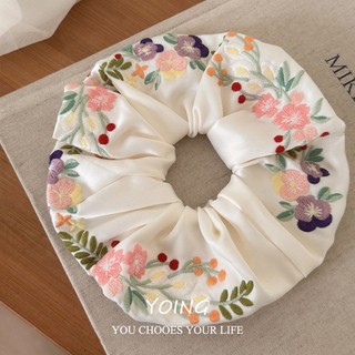 Scrunchy Dây Buộc Tóc Nữ Cao Cấp Hoa - Phù Hợp Mùa Xuân Hè