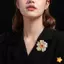 Thổ Cẩm Ngọc Trai Hoa Hợp Kim Vintage Châu Âu Phong Cách Mỹ Thanh Lịch Ngực Hoa Pin Dành Cho Nữ Tiệc Cưới Phụ Kiện Mới