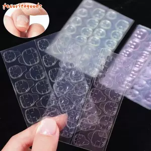 FAVORITEGOODS Keo dán thạch móng tay, Nhãn dán hai mặt trong suốt tự dính, Công cụ mở rộng móng tay giả chống thấm nước DIY
