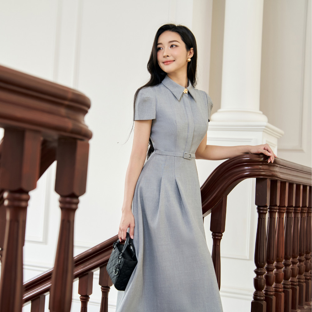 Đầm nữ ELLA DORA thiết kế tay xẻ bọc đai dáng dài form thanh lịch phong cách công sở [D283]