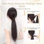 THEGIRL8B Đuôi ngựa dài tự cuộn dây, Phần mở rộng tóc Tóc giả tổng hợp thanh lịch, Quấn linh hoạt lười biếng xung quanh Bộ tóc thẳng thấp lông tơ