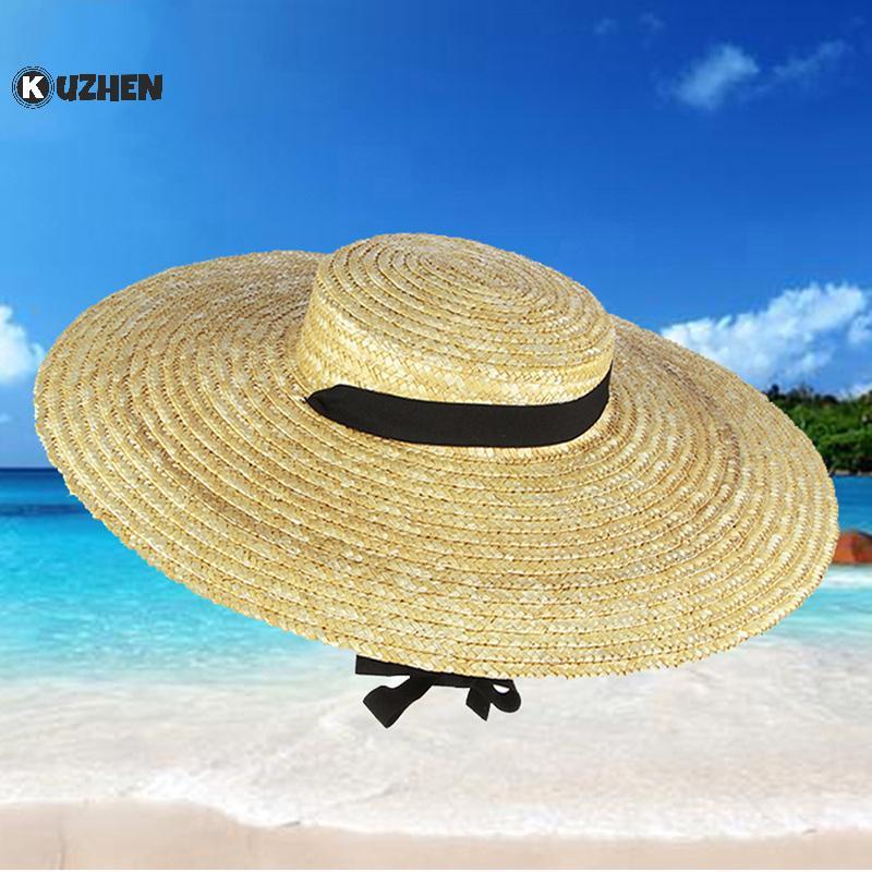 KUZHEN Mũ Rộng Vành Rơm Cho Nữ Đi Biển, Che Nắng Mùa Hè