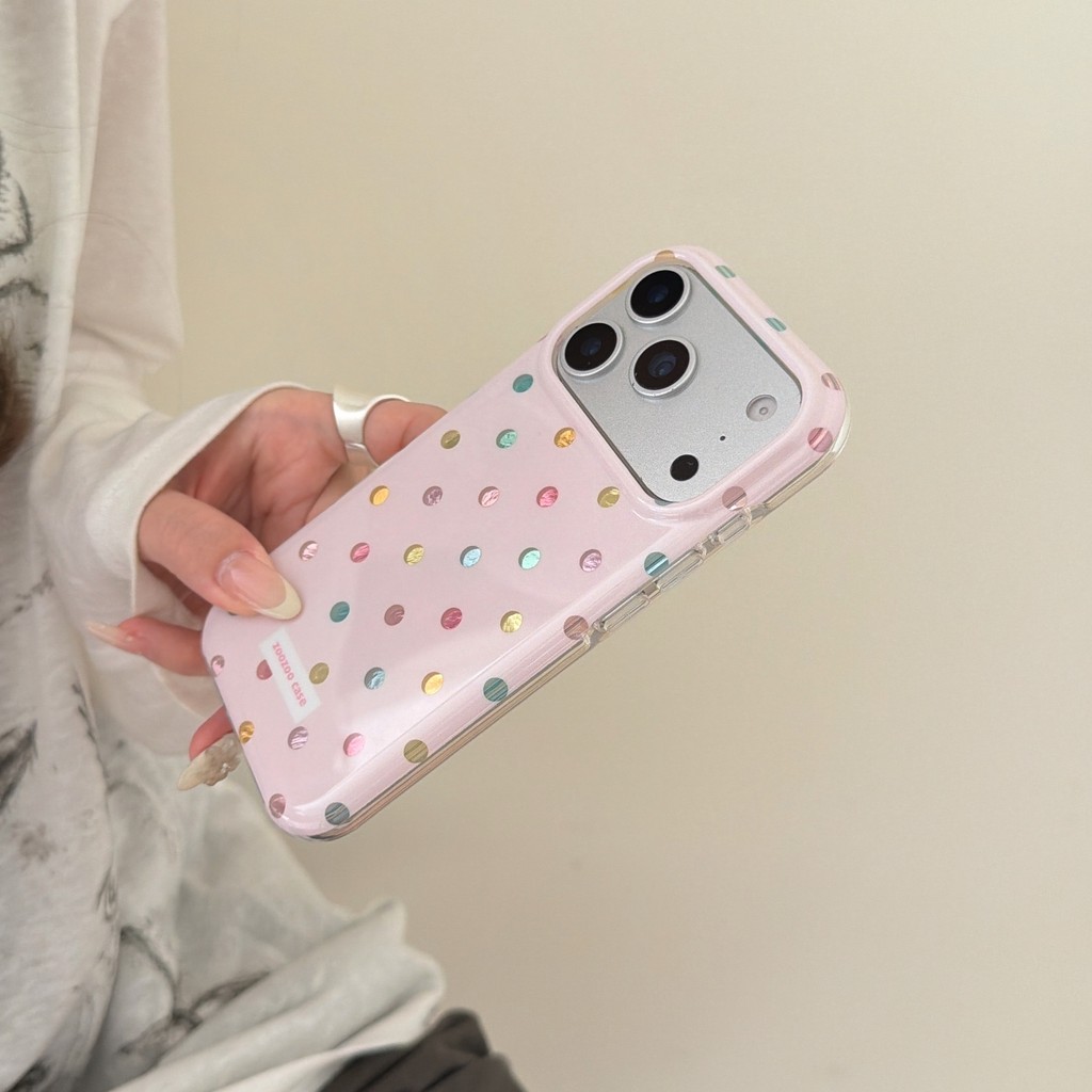Ốp điện thoại chấm bi đầy màu sắc cho IPhone 17 Pro Max 17 16 15 14 13 Vỏ điện thoại chống rơi W2QI