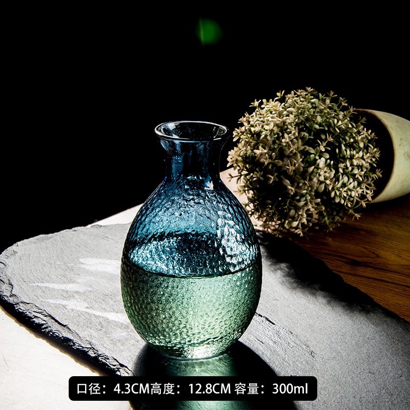 Phong Cách Nhật Bản Thủy Tinh Sake Bộ Đá Hơi Say Rượu Nhỏ Thủy Tinh Cơm Ấm Rượu Sake Bộ Rượu Thủy Tinh