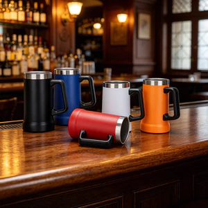 Bia kim loại hạng nặng Tankard 24oz Thiết kế chống mồ hôi Cắm trại và đi bộ đường dài ngoài trời