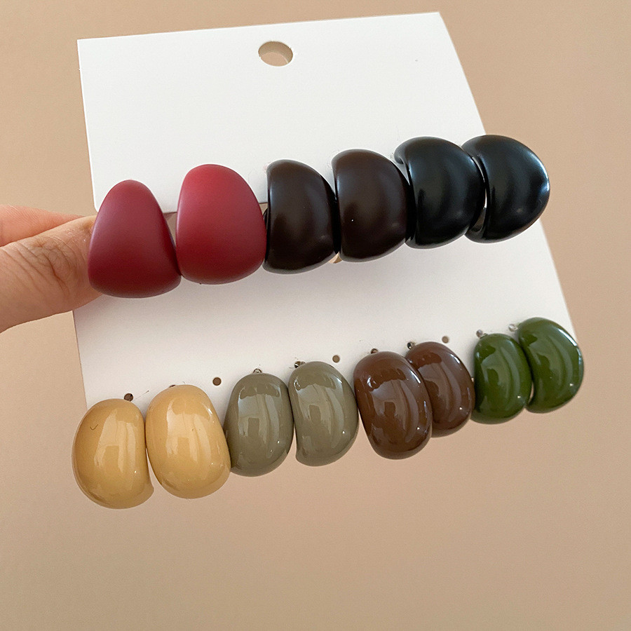 Bộ bông tai hình chữ C Acrylic Bông tai đơn giản