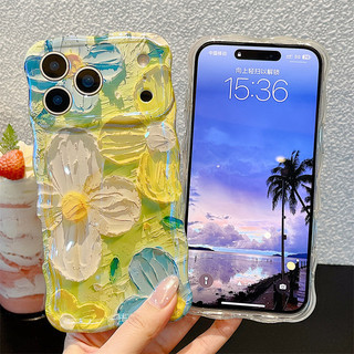 Tranh sơn dầu hoa cho iphone17 17promax 16promax 15promax 14 / 13 / 15 / 16pro iphone13 TPU mới chống bụi