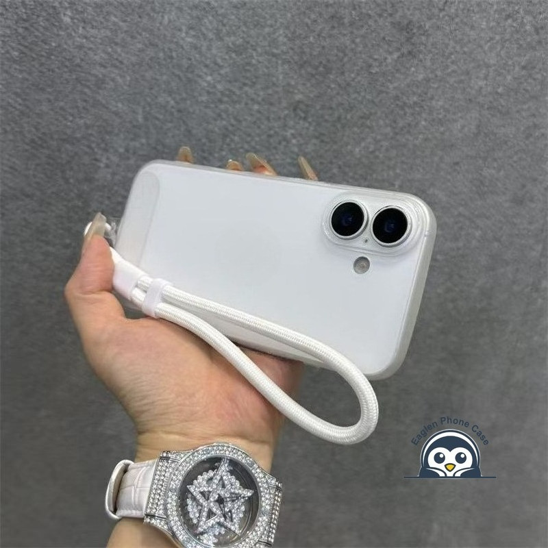 Ốp Điện Thoại Tản Siêu Mỏng Cho iPhone 17 Air 16E 16 15 14 13 12 11 Pro Max Plus Mini XR XS Max X 8 7 6 + Vỏ Màu Trắng Mờ Đơn Giản Mềm Chống Sốc Có Dây Buộc