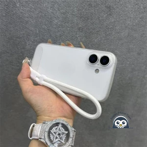 Ốp Điện Thoại Tản Siêu Mỏng Cho iPhone 17 Air 16E 16 15 14 13 12 11 Pro Max Plus Mini XR XS Max X 8 7 6 + Vỏ Màu Trắng Mờ Đơn Giản Mềm Chống Sốc Có Dây Buộc