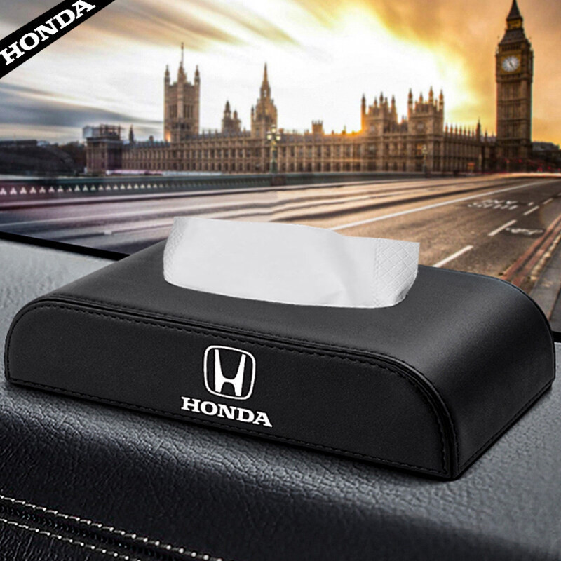 Hộp đựng khăn giấy ô tô bằng da phù hợp cho phụ kiện trang trí nội thất Honda Accord City Civic HRV CRV Jazz CRZ CRIDER