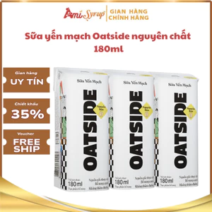 Sữa Yến Mạch OATSIDE Nguyên Chất Lốc 3 Hộp 180ml Thuần Chay Thơm Ngon Bổ Dưỡng