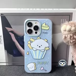 Ốp điện thoại hình chó chip hoạt hình dễ thương cho Redmi Note 15 14 13 11 14S 12 10 10S 9 8 Pro Plus SE 9S 9T 4G 5G Vỏ màu xanh 2 trong 1 Ốp lưng mờ chống sốc