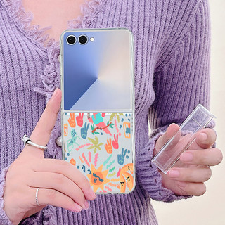 Ốp Điện Thoại Trong Suốt Ngôi Sao Nhiều Màu Sắc Cho Samsung Galaxy Z Flip 7 Flip 7FE Flip 6 Flip 5 Flip 4 Flip 3 5G Full Bản Lề Cứng PC Gấp Bao Dành Cho Samsung Z Flip 7 7FE 6 5 4 3