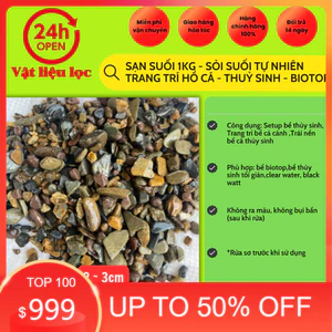 ( .. SẠN SUỐI 1KG - SỎI SUỐI TỰ NHIÊN TRANG TRÍ HỒ CÁ - THUỶ SINH - BIOTOP . )