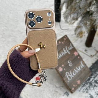 Bảo Vệ Toàn Diện Mạ 3D Ngựa Vàng Da PU Đỏ Làm Giàu Dây Đeo Ốp Điện Thoại Cho iPhone 17Promax 17Pro 13 14 15 16 Pro Max Vỏ Di Động Nữ Chống Sốc