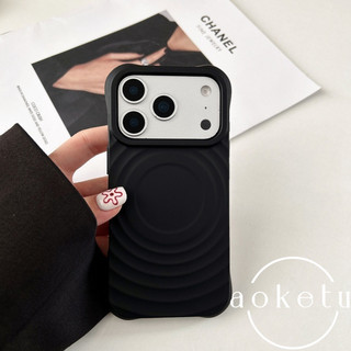 Boyang phù hợp cho Apple 17 silicone lỏng iPhone 16 Pro gợn sóng hút từ tính 15promax dày chống rơi 14 mẫu mới 13 vỏ bảo vệ màu trơn đơn giản