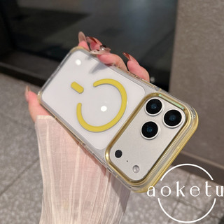 Ốp điện thoại từ tính màu băng hai màu sang trọng phù hợp cho iPhone 13 14 15 16 17 Pro max túi khí chống rơi bao gồm tất cả các trường hợp trong suốt cao