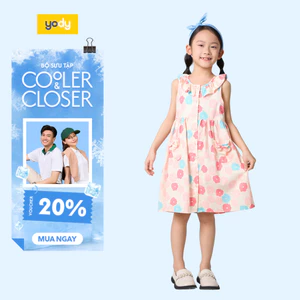 Đầm cho bé gái 2-7 tuổi YODY vải cotton mát mẻ thoáng mát an toàn cho bé KKDR25S014