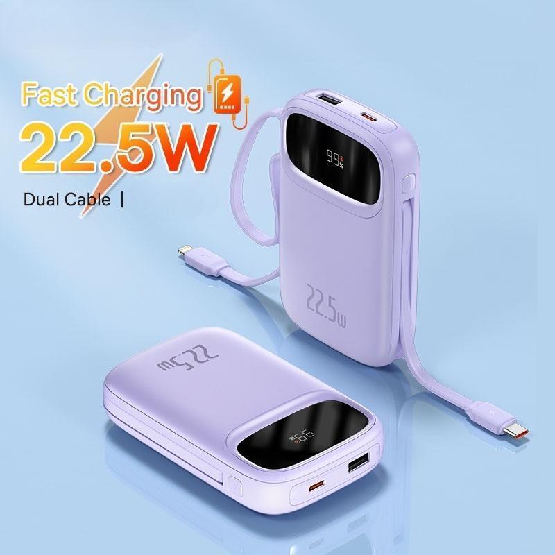 Pin Dự Phòng 30.000mAh 22.5W – Hỗ Trợ Sạc Nhanh, Tích Hợp Cáp Type-C & LN, Thiết Kế Hiện Đại