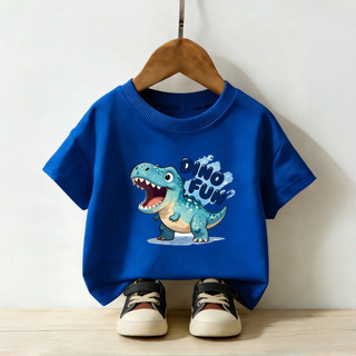 Áo thun in hình khủng long bạo chúa Tyrannosaurus Rex một mặt dành cho bé trai，thoải mái，thoáng khí và thân thiện với da