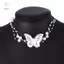 H Ankmp Necklace Nhiều Lớp Ngọc Trai Hình Bướm, Phù Hợp Làm quà Tặng hoặc Phụ Kiện Cưới
