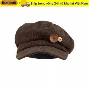 Mũ hình bát giác BAMBOOB vải nhung chống gió, điều chỉnh size, phù hợp đi chơi và giữ ấm