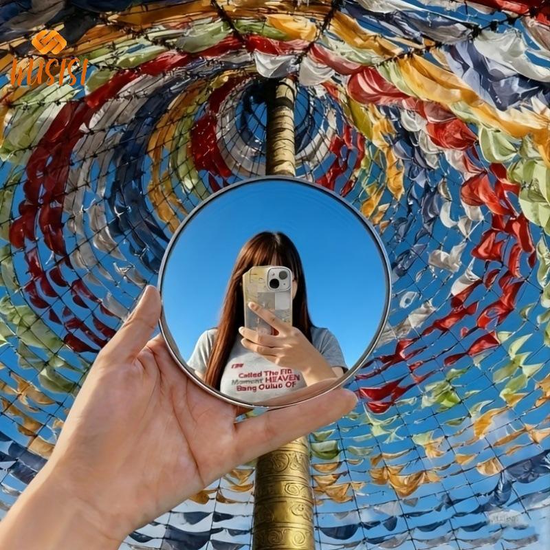 [WUSISI] Gương chiếu hậu hình tròn Mini cầm tay Trang điểm Selfie Đạo cụ chụp ảnh Ví Friendlypact để sử dụng mỹ phẩm ngoài trời MỚI