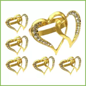Nhẫn Khăn Ăn Hình Trái Tim 6X Rỗng Ra Kim Cương Giả Khăn Ăn Khóa Trang Trí Nhà Cửa Dự Tiệc Cung Cấp Cho Đám Cưới gelhvn