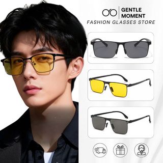 Kính râm gọng vuông GENTLE MOMENT kính mát thời trang nam nữ chống tia UV phong cách ngầu GMM639