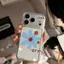 Hoa màu xanh vẽ ngắn cho 16 trường hợp iPhone 17Air Space Case 14/13/11Pro