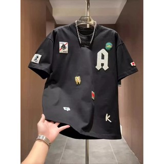 Áo thun nam ESEA tay ngắn, thiết kế thêu phong cách unisex