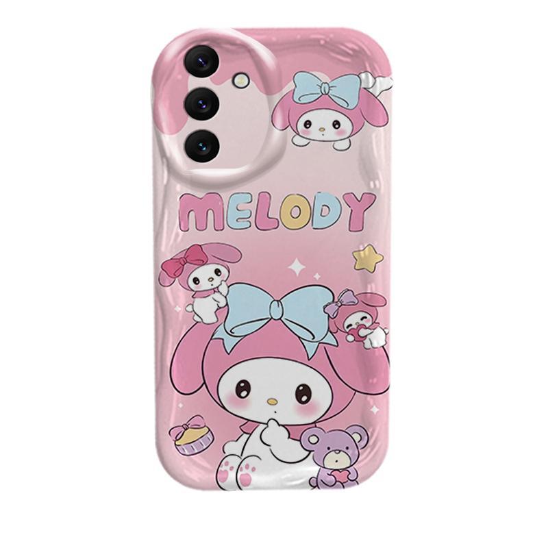 Ốp Cho Samsung A04S A05S A13 5G A14 A15 A16 A17 A25 A35 A55 A56 Phụ Kiện Silicon Hoạt Hình Kem 3D TPU Mềm Sanrio My Melody Vỏ Điện Thoại Chống Sốc