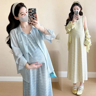 Váy bà bầu mùa hè 2026 mỏng dáng rộng, họa tiết Tie-Dye mát mẻ