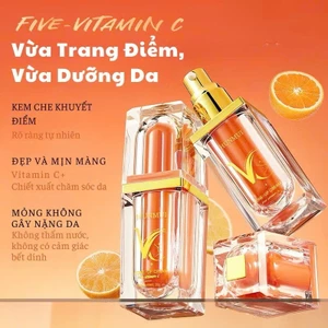 Kem Lười Nâng Tone VC QHOO 30g, Kem Che Khuyết Điểm Gấp 5 Lần Vitamin C, Kem Makeup Giúp Sáng Mịn