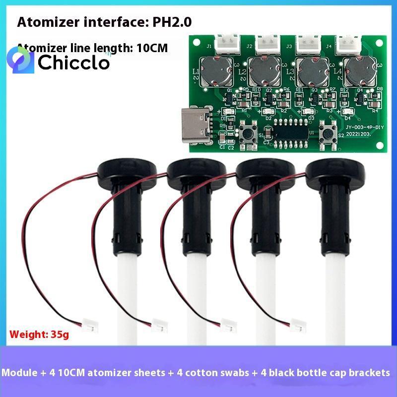 [chiccloset0] Máy tạo độ ẩm Mini USB Type-C Bộ dụng cụ tự làm Máy tạo sương mù và bảng mạch điều khiển Tấm phun sương có chân đế đẹp