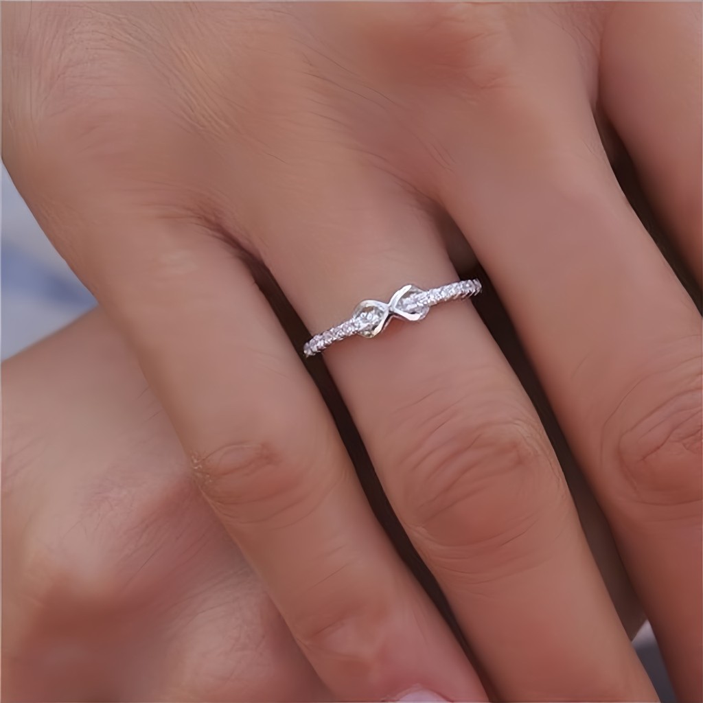 Bộ nhẫn nữ bạc S925 với đá zircon, thiết kế đơn giản và đa năng