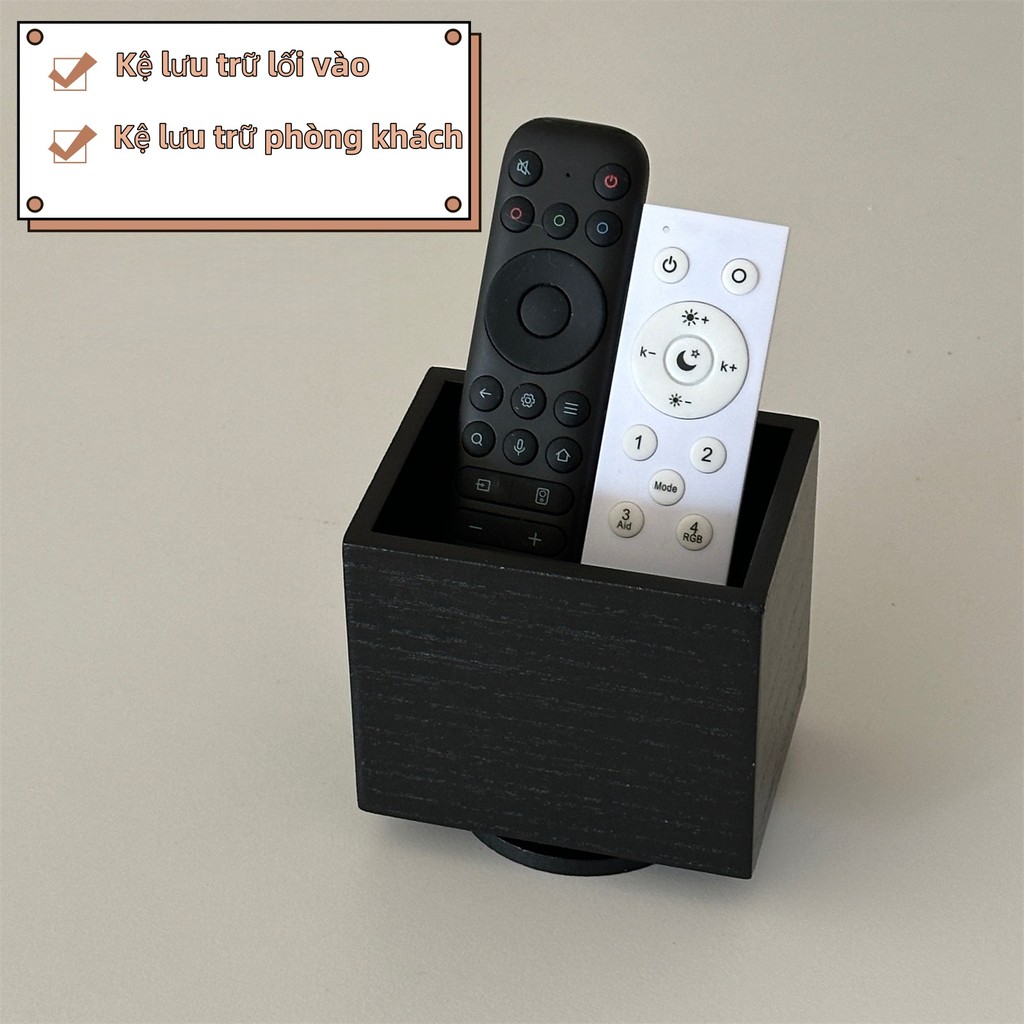 Hộp bảo quản bằng gỗ, hộp đựng điều khiển từ xa phong cách Ins, để bàn cà phê / lối vào, xoay tiện lợi