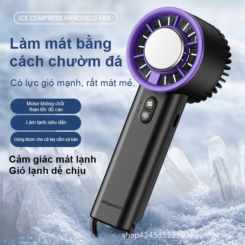 quạt cầm tay Mini Có Tính Năng Chườm Lạnh - Sạc USB, Thời Lượng Pin Lâu, Cầm Tay Tiện Lợi