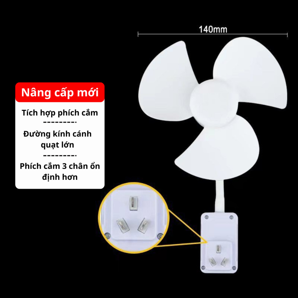Quạt lắp đui đèn, Quạt gắn đui bóng đèn đa năng chạy êm và mát.