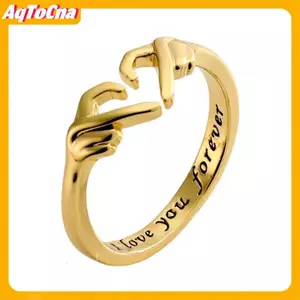 Nhẫn đôi hình trái tim có thể điều chỉnh, phù hợp làm quà tặng Valentine cho người yêu