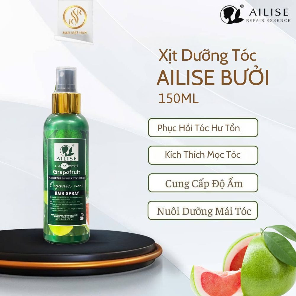 Xịt dưỡng Bưởi kích thích mọc tóc AILISE Hair Spray150ml Kích Thích Mọc Tóc Nhanh Ngăn rụng tức thời