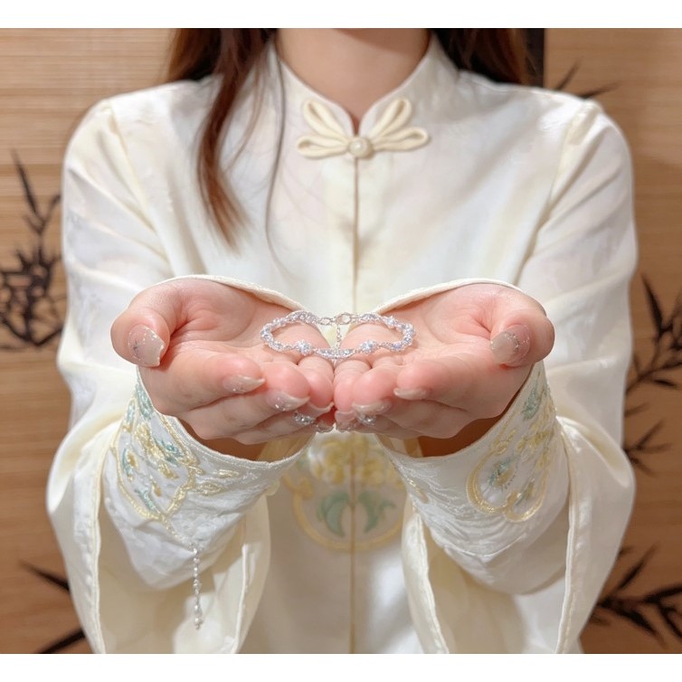 Vòng tay nữ màu xanh có nơ ngọt ngào - Quà tặng thời trang
